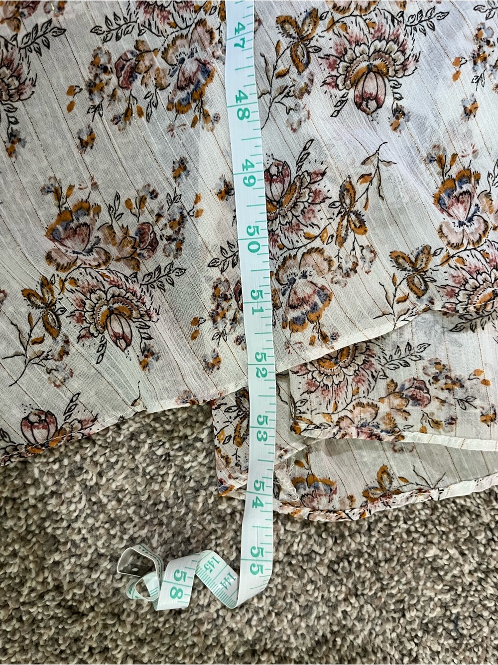 Express Floral Maxi Dress Smocked Waist Lined Flutter Sleeves V-Neck Cottagecore - Picture 12 of 13